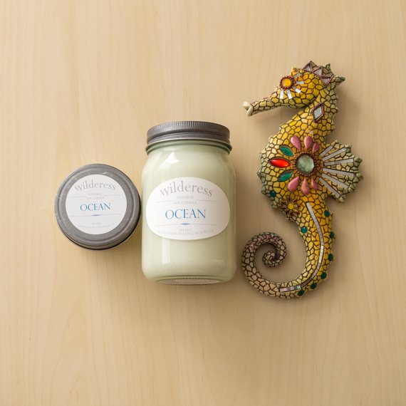 Misty Salty Ocean Scent Soy Wax Candle