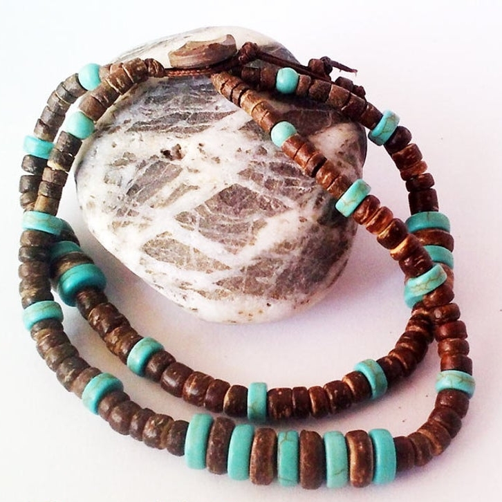 Coconut Beads Turquoise Bracelet